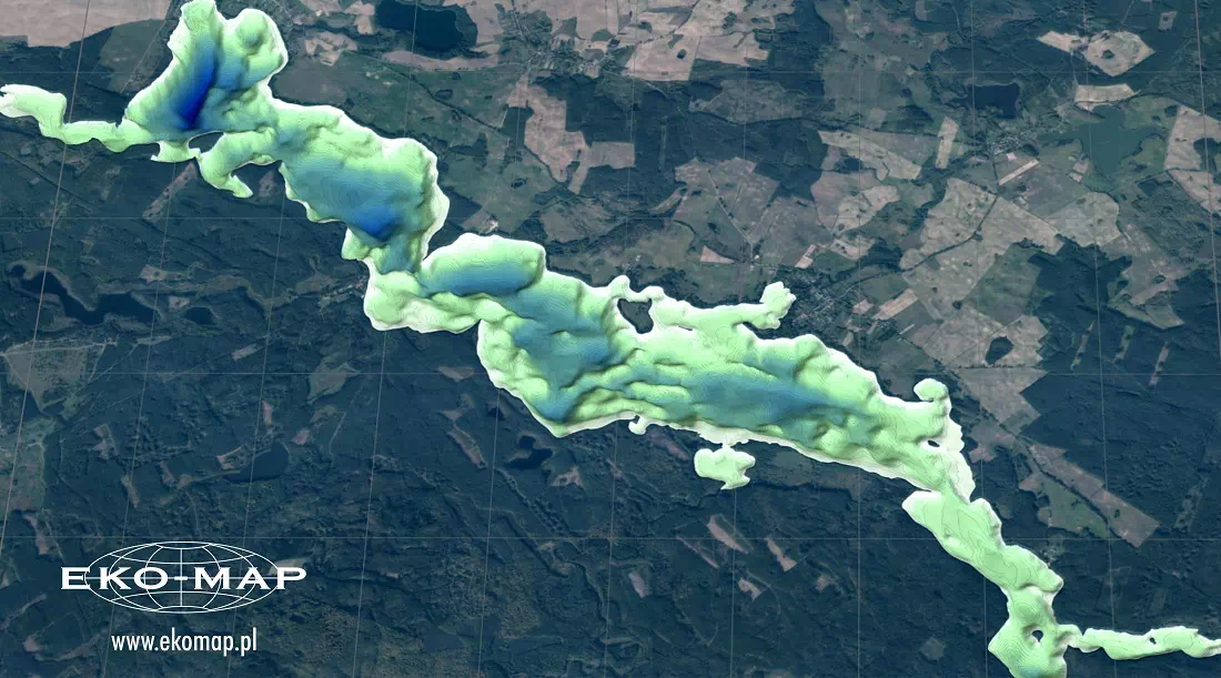 Mapa batymetryczna jeziora Lubie